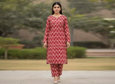 Stylish 2 Pcs Women's Unstitched Printed Suit thumbnail 5