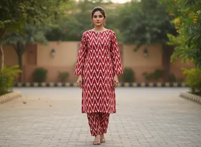 Stylish 2 Pcs Women's Unstitched Printed Suit thumbnail 8