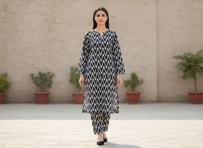 Stylish 2 Pcs Women's Unstitched Printed Suit thumbnail 3