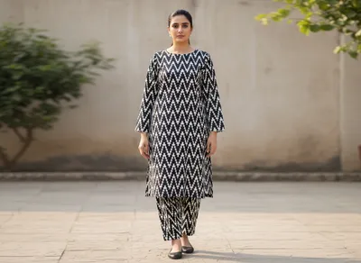 Stylish 2 Pcs Women's Unstitched Printed Suit thumbnail 5
