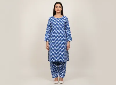 Stylish 2 Pcs Women's Unstitched Printed Suit thumbnail 8