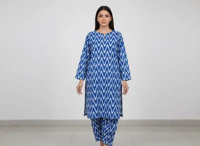 Stylish 2 Pcs Women's Unstitched Printed Suit thumbnail 9