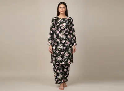 Stylish 2 Pcs Women's Unstitched Printed Suit thumbnail 5
