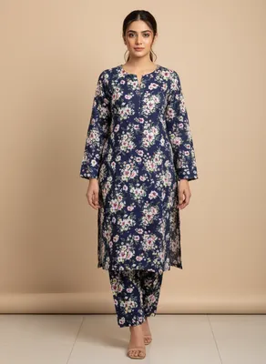 Stylish 2 Pcs Women's Unstitched Printed Suit thumbnail 4