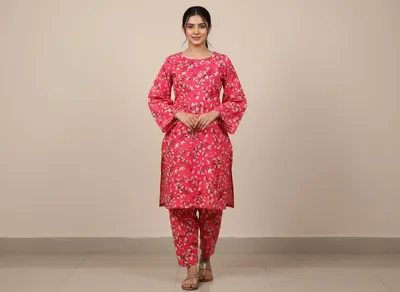 Stylish 2 Pcs Women's Unstitched Printed Suit thumbnail 6