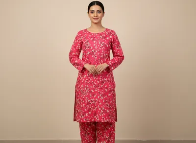 Stylish 2 Pcs Women's Unstitched Printed Suit thumbnail 9
