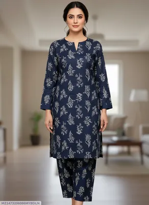 Stylish 2 Pcs Women's Unstitched Printed Suit