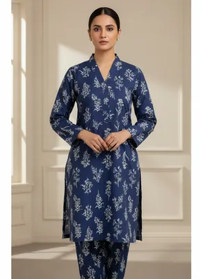 Stylish 2 Pcs Women's Unstitched Printed Suit thumbnail 2