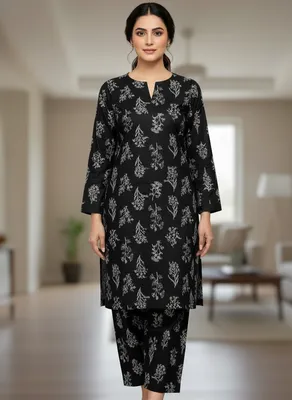 Stylish 2 Pcs Women's Unstitched Printed Suit thumbnail 4