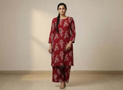 Stylish 2 Pcs Women's Unstitched Printed Suit thumbnail 10