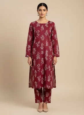 Stylish 2 Pcs Women's Unstitched Printed Suit thumbnail 5