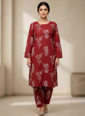 Stylish 2 Pcs Women's Unstitched Printed Suit thumbnail 8