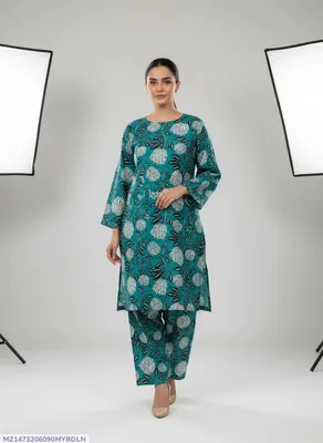 Stylish 2 Pcs Women's Unstitched Printed Suit