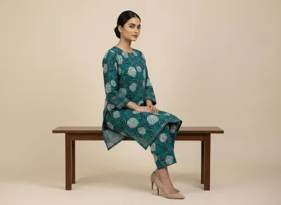 Stylish 2 Pcs Women's Unstitched Printed Suit thumbnail 4