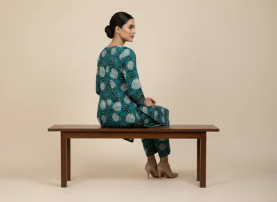 Stylish 2 Pcs Women's Unstitched Printed Suit thumbnail 5