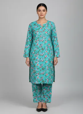 Stylish 2 Pcs Women's Unstitched Printed Suit thumbnail 2