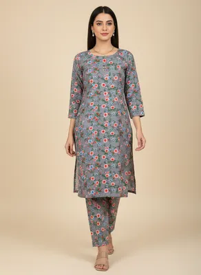 Stylish 2 Pcs Women's Unstitched Printed Suit thumbnail 3