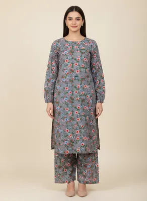 Stylish 2 Pcs Women's Unstitched Printed Suit thumbnail 6