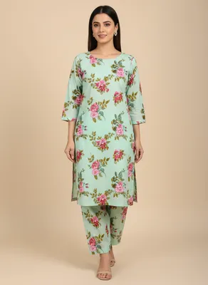 Stylish 2 Pcs Women's Unstitched Printed Suit thumbnail 2