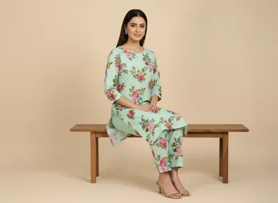 Stylish 2 Pcs Women's Unstitched Printed Suit thumbnail 3