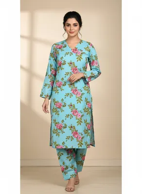 Stylish 2 Pcs Women's Unstitched Printed Suit thumbnail 2