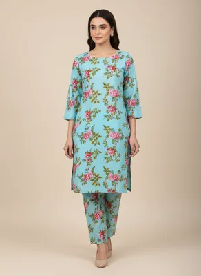 Stylish 2 Pcs Women's Unstitched Printed Suit thumbnail 3