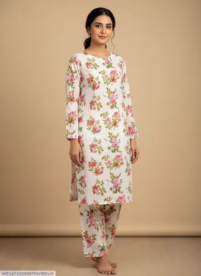 Stylish 2 Pcs Women's Unstitched Printed Suit thumbnail 1