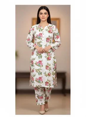 Stylish 2 Pcs Women's Unstitched Printed Suit thumbnail 3