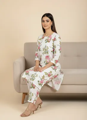 Stylish 2 Pcs Women's Unstitched Printed Suit thumbnail 7