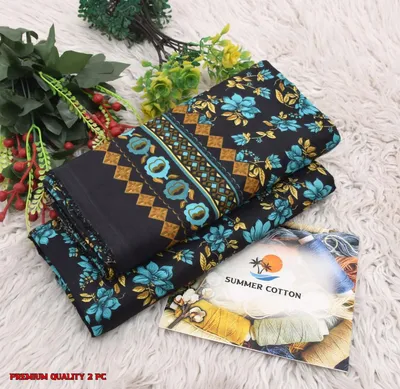 Stylish 2 Pcs Women's Unstitched Printed Suit thumbnail 5
