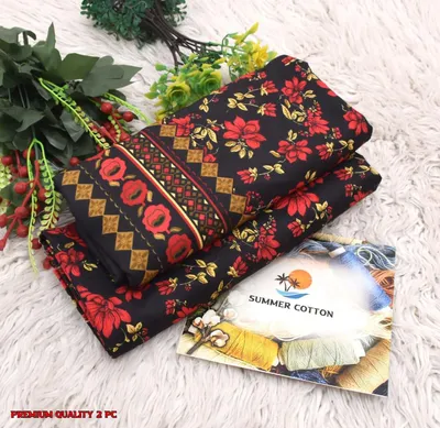Stylish 2 Pcs Women's Unstitched Printed Suit thumbnail 5