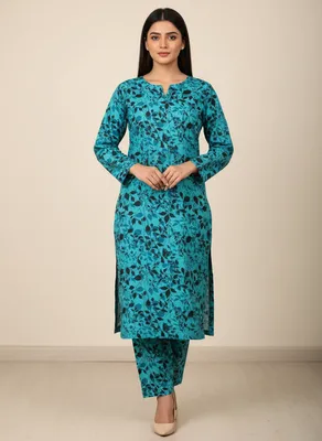 Stylish 2 Pcs Women's Unstitched Printed Suit thumbnail 2