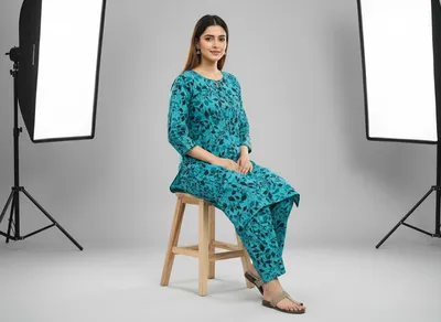 Stylish 2 Pcs Women's Unstitched Printed Suit thumbnail 4