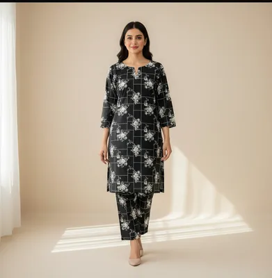 Stylish 2 Pcs Women's Unstitched Printed Suit thumbnail 2