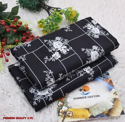 Stylish 2 Pcs Women's Unstitched Printed Suit thumbnail 6