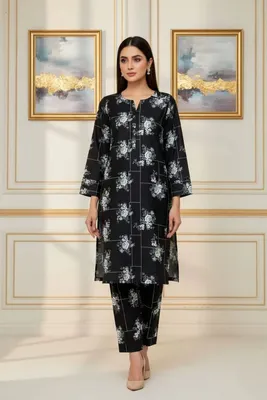 Stylish 2 Pcs Women's Unstitched Printed Suit thumbnail 7