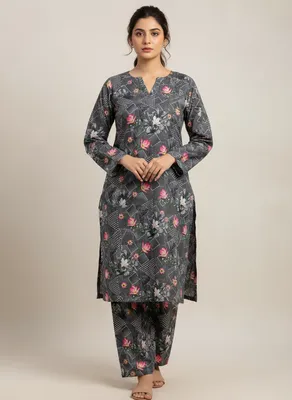 Stylish 2 Pcs Women's Unstitched Printed Suit thumbnail 4