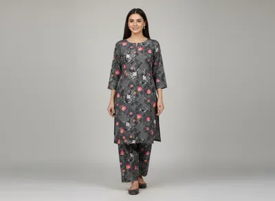 Stylish 2 Pcs Women's Unstitched Printed Suit thumbnail 8