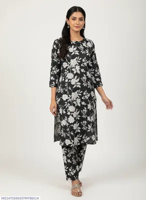 Stylish 2 Pcs Women's Unstitched Printed Suit