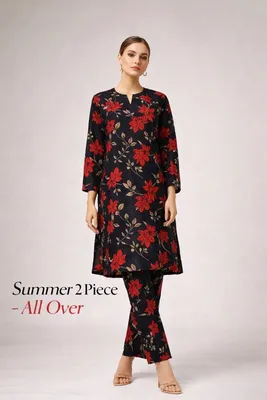 Stylish 2 Pcs Women's Unstitched Printed Suit thumbnail 6
