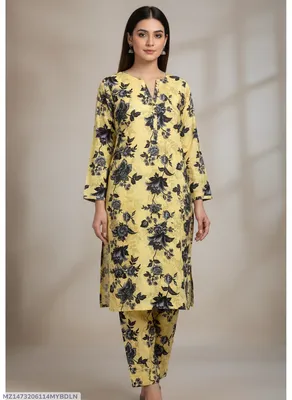 Stylish 2 Pcs Women's Unstitched Printed Suit