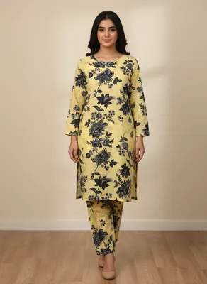 Stylish 2 Pcs Women's Unstitched Printed Suit thumbnail 2