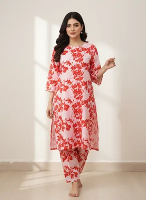 Stylish 2 Pcs Women's Unstitched Printed Suit thumbnail 9