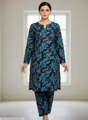 Stylish 2 Pcs Women's Unstitched Printed Suit