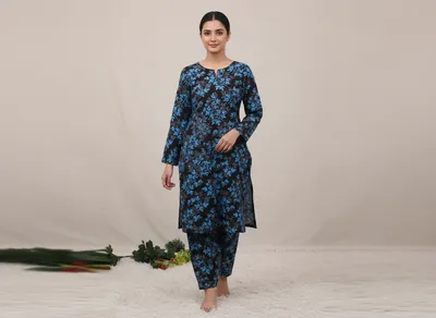 Stylish 2 Pcs Women's Unstitched Printed Suit thumbnail 10