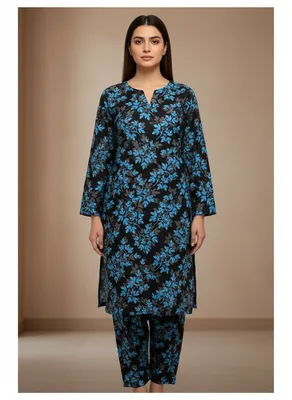 Stylish 2 Pcs Women's Unstitched Printed Suit thumbnail 8