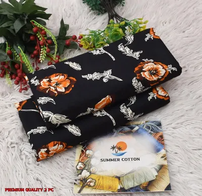 Stylish 2 Pcs Women's Unstitched Printed Suit thumbnail 4