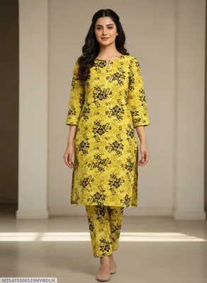 Stylish 2 Pcs Women's Unstitched Printed Suit