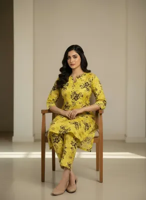 Stylish 2 Pcs Women's Unstitched Printed Suit thumbnail 4