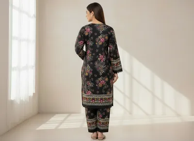 Stylish 2 Pcs Women's Unstitched Printed Suit thumbnail 3